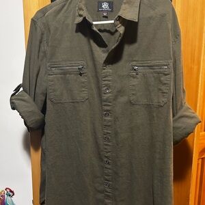 Rock & Republic Olive Button-Up Shirt